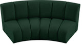 Infinity Black Boucle Fabric Upholstered Arc Shaped Modular Sectional, Green, 2-Piece, Arc-Shaped