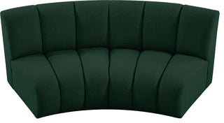 Infinity Black Boucle Fabric Upholstered Arc Shaped Modular Sectional, Green, 2-Piece, Arc-Shaped