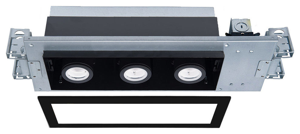 Silo LED Multiple Three-Light IC-Rated Airtight Housing, Light 3000K, Black
