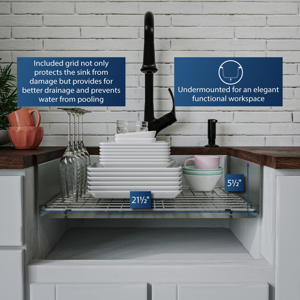 Karran NC-425 23" Undermount Single Bowl Stainless Steel Kitchen Sink