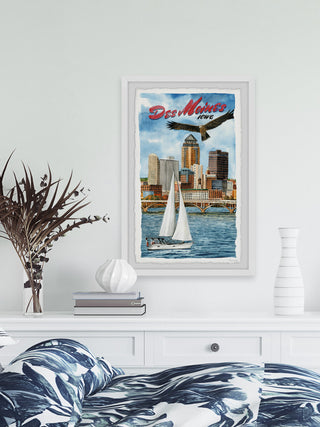 "Des Moines" Framed Painting Print, 8x12