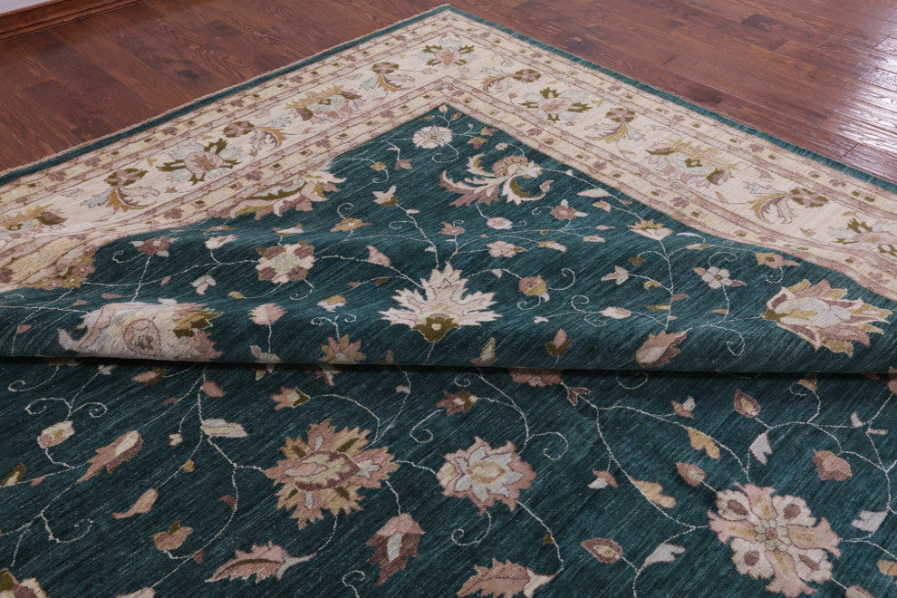 12' 1" X 18' 0" Signed Chobi Peshawar Hand Knotted Wool Rug Q8845