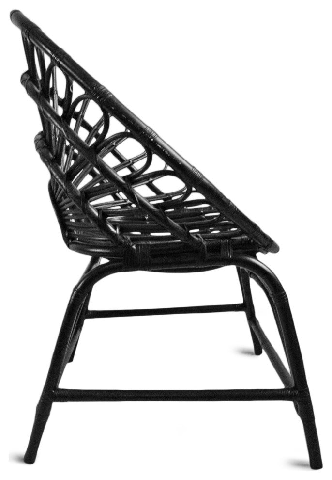 Black Bamboo Flower Ring Chair