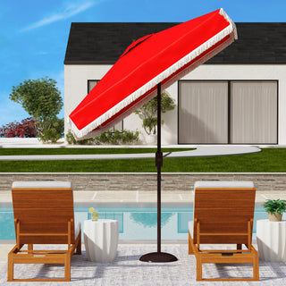 Safavieh Milan 7.5'Square Umbrella, Red