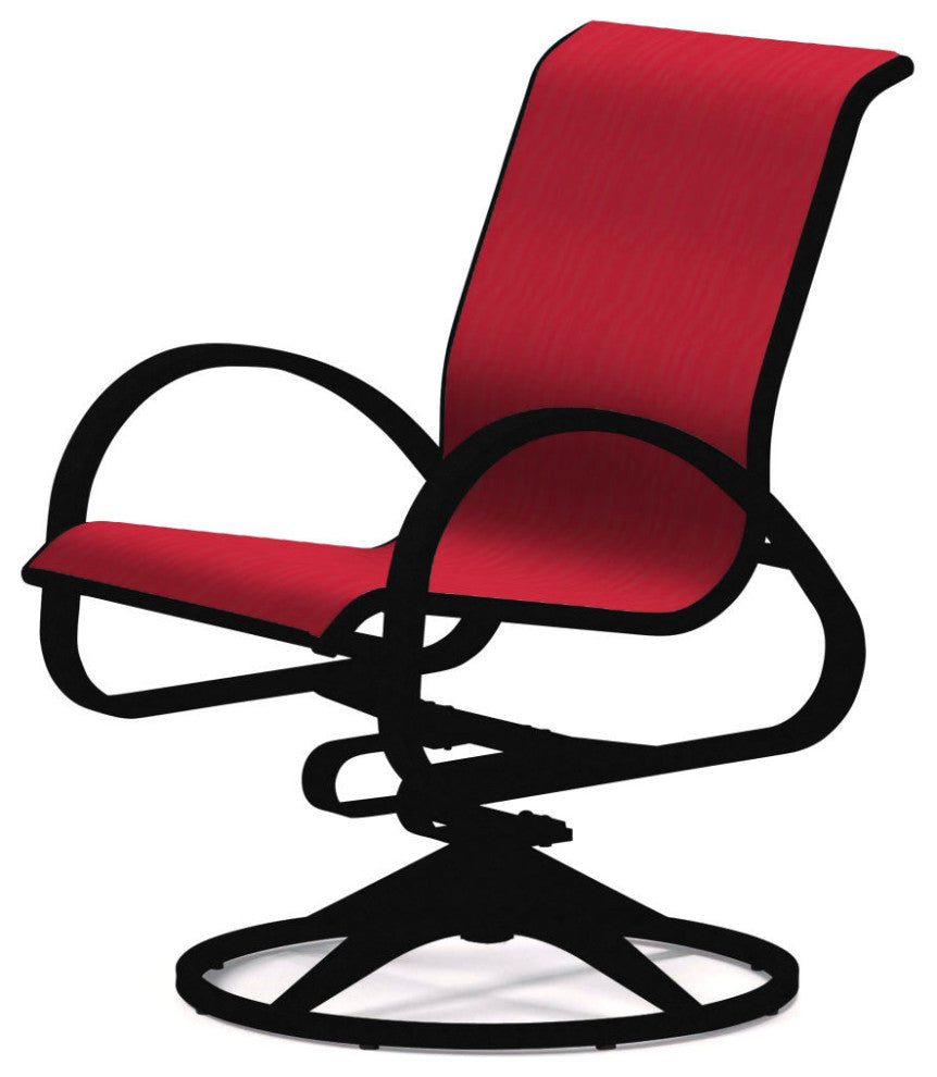 Aruba II Sling Swivel Rocker, Textured Black, Red