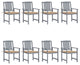 Vidaxl Garden Chairs With Cushions, Set of 8, Solid Acacia Wood Gray