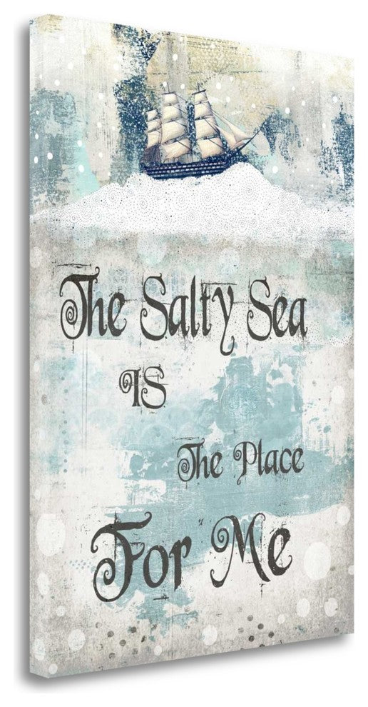 "The Salty Sea" By Sarah Ogren,Ready to Hang Giclee Print on Gallery Wrap Canvas