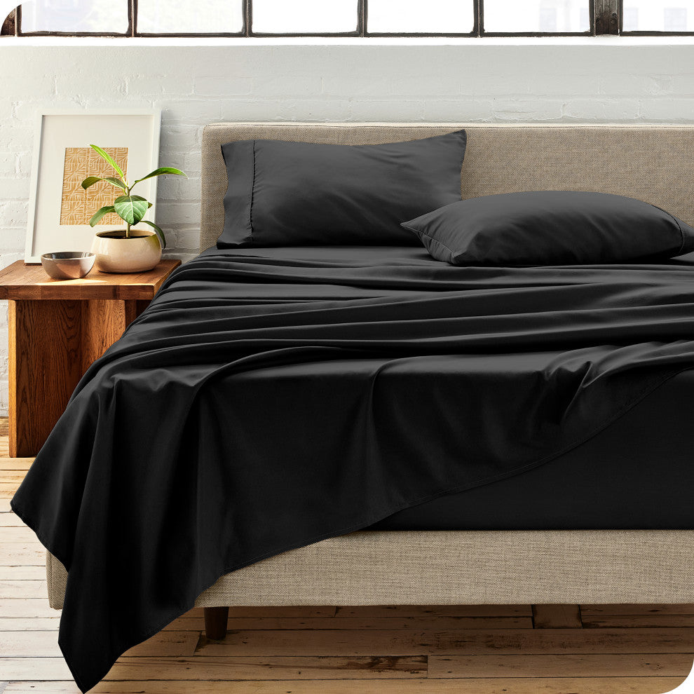 Bare Home Microfiber Pillowcases - Set of 2, Black, King