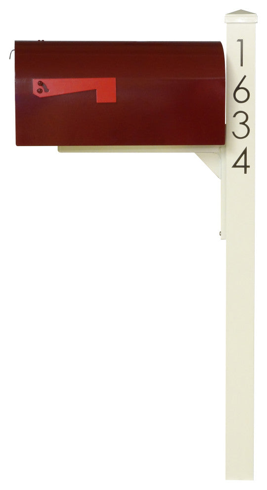Mid Modern Rigby Curbside Mailbox and Post, Wine