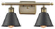 Innovations 516-2W-AB-M8-BK-LED 2-Light Bath Vanity Light, Antique Brass