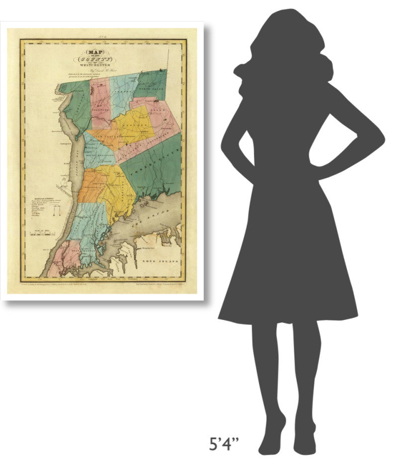 "New York - Westchester County, 1829" Print by David H. Burr, 31"x42"