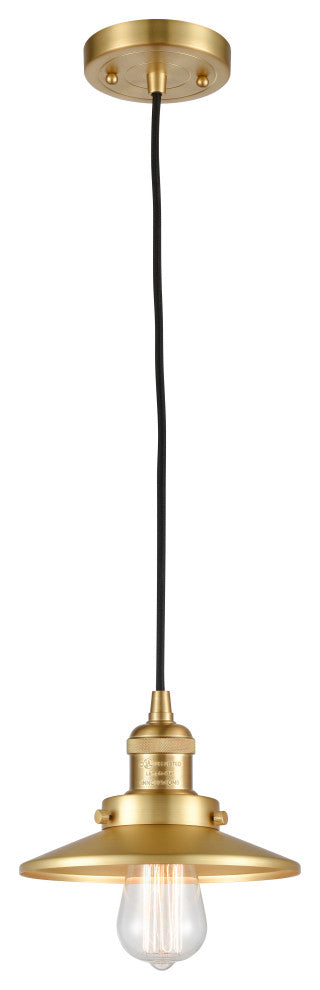 Railroad 1 Light Mini Pendant, Satin Gold, Satin Gold