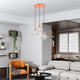 3 Light Shiny Orange Pendant Chandelier