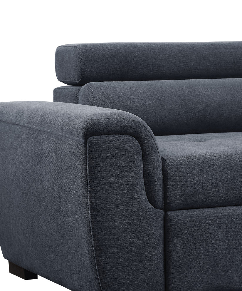Haris Dark Gray Fabric Sleeper Sofa Sectional Couch with Storage Ottoman