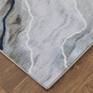Javers Modern Abstract, Taupe/Gray/Blue, 6'7"x9'6" Area Rug