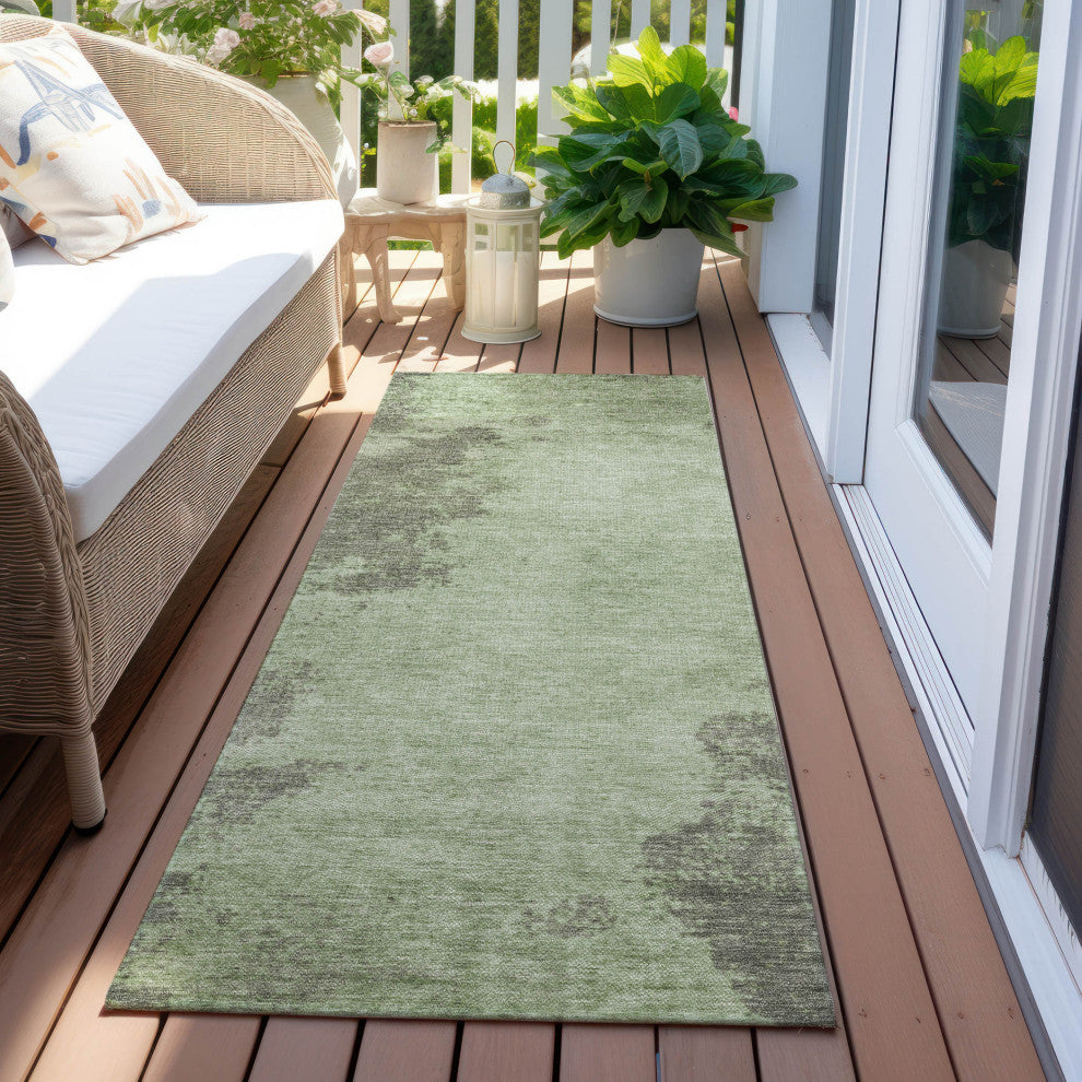 Machine Washable Indoor/Outdoor Chantille ACN1913 Aloe 2'3" x 7'6" Runner Rug