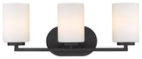 Manhattan 3 Light Bath Vanity, Matte Black