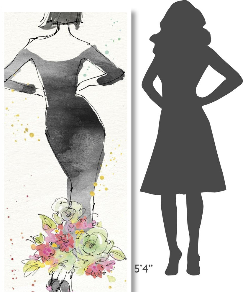 "Floral Fashion I" Digital Paper Print by Anne Tavoletti, 32"x77"