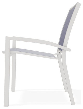 Kendall Sling Stackable Outdoor Dining Chair, Breeze/Snow
