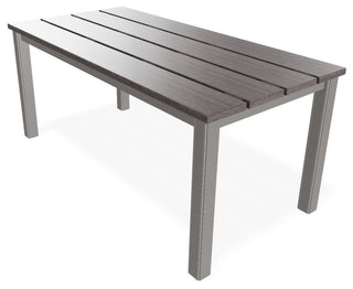 21"x42" Rustic Outdoor Coffee Table, Warm Gray