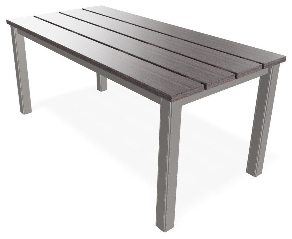 21"x42" Rustic Outdoor Coffee Table, Warm Gray