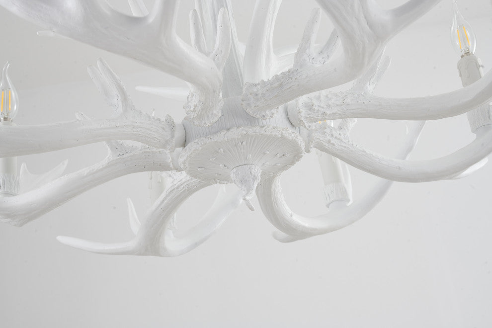White Polyresin Antler Lighting Fixture