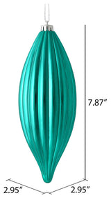 8" Teal Shiny Line Finial 4/Bag