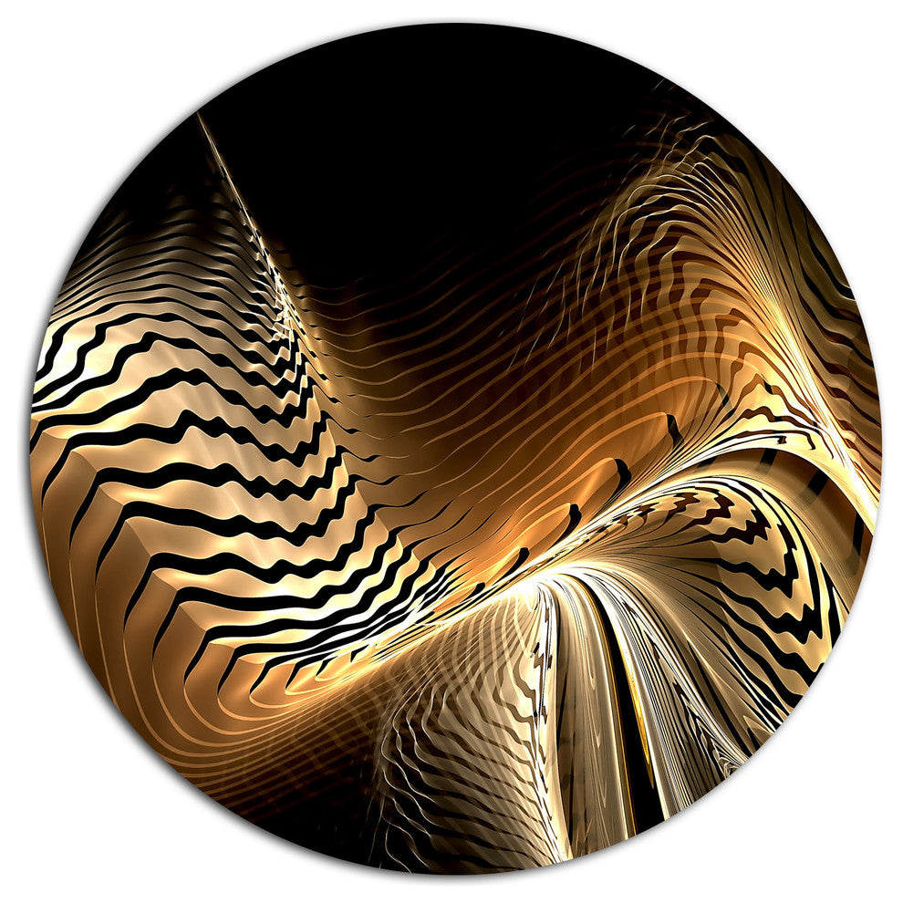 Brown Black Abstract Fractal Design, Abstract Round Wall Art, 36"