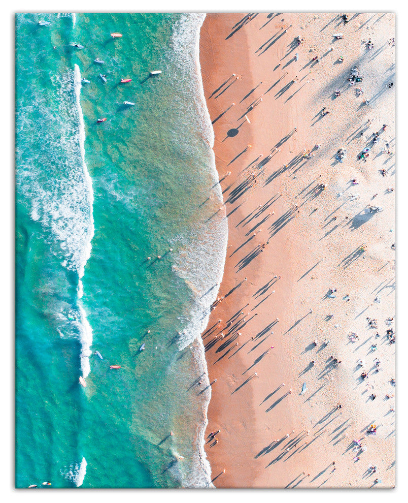 Aerial Beach Scene 16x20 Canvas Wall Art