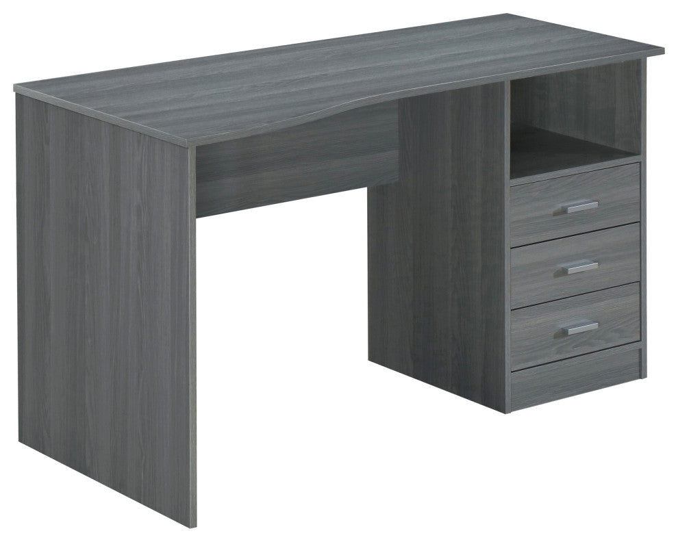 Techni Mobili Classic Computer Desk with Multiple Drawers, Grey