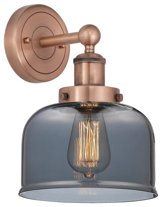 Large Bell 1-Light 7" Sconce, Antique Copper Finish, Plated Smoke Shade