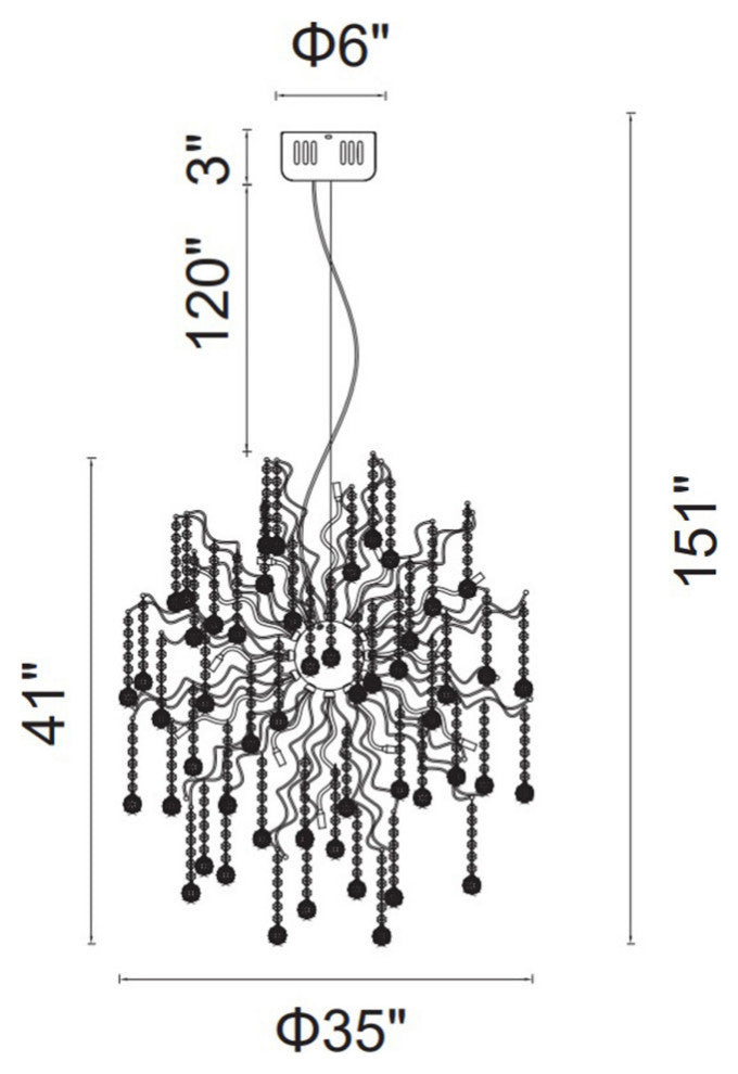 Cherry Blossom 32 Light Chandelier With Chrome Finish