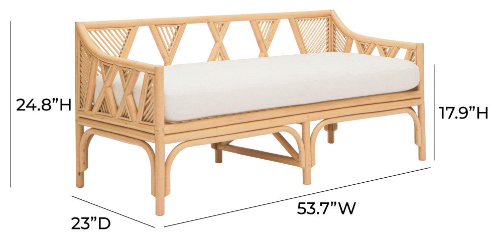 Jayla Natural Rattan Bench