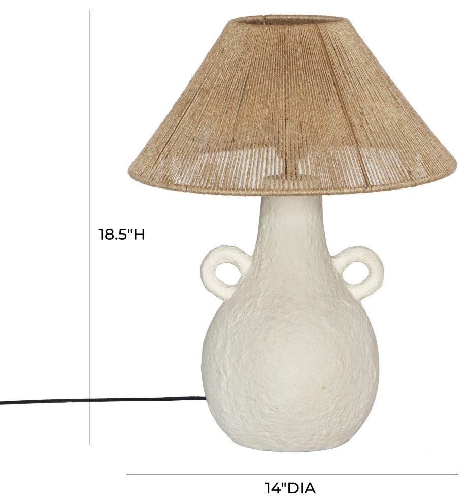 Lalit Natural & White Ceramic Table Lamp
