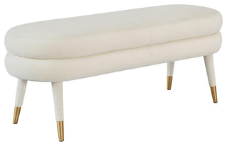 TOV Furniture Betty Cream Velvet Bench