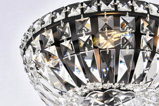 Elegant Lighting V2528F12/RC Tranquil 4 Light 12"W Flush Mount - Black