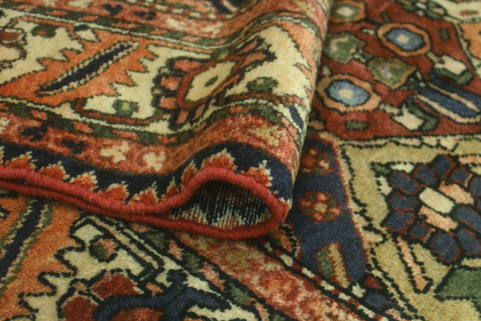 Fine Vintage Distressed Pili Burgundy/Ivory Rug, 7'2x8'7