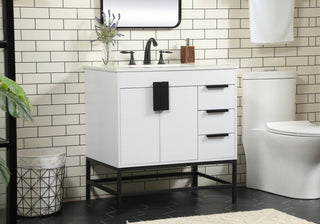 Home Living 22" Modern White-Light Bathroom Vanity