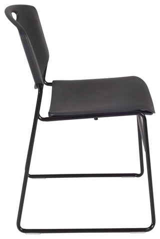 66"x24" Kee Training Table, Cherry/ Black and 2 Zeng Stack Chairs, Black