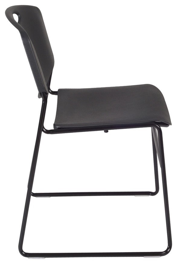 66"x24" Kee Training Table, Cherry/ Black and 2 Zeng Stack Chairs, Black