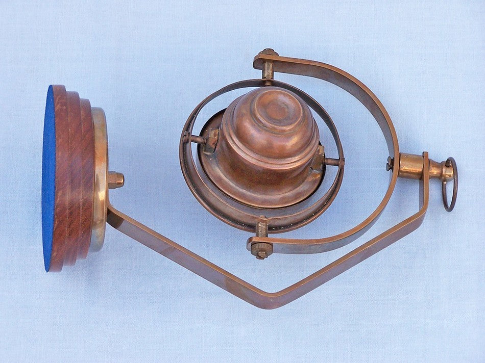 Hanging Vintage Compass, Antique Brass, 9"