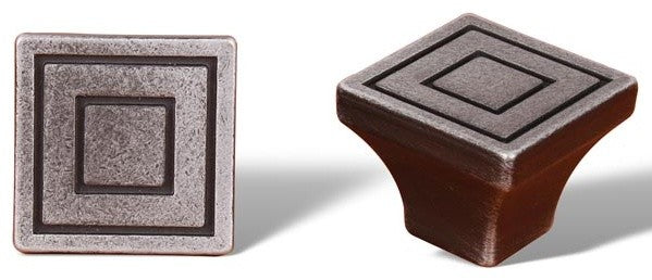 Distressed Nickel RKI Large Contemporary Square Knob, RKICK770DN