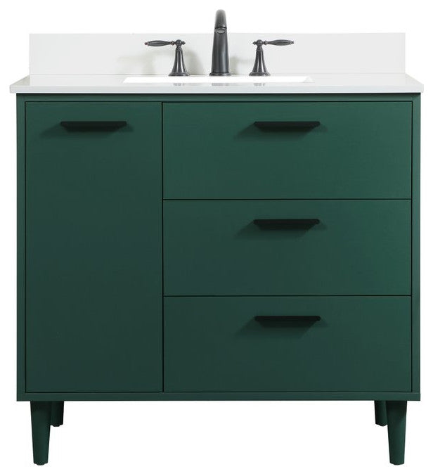 Elegant Decor Baldwin Bathroom Vanity Green