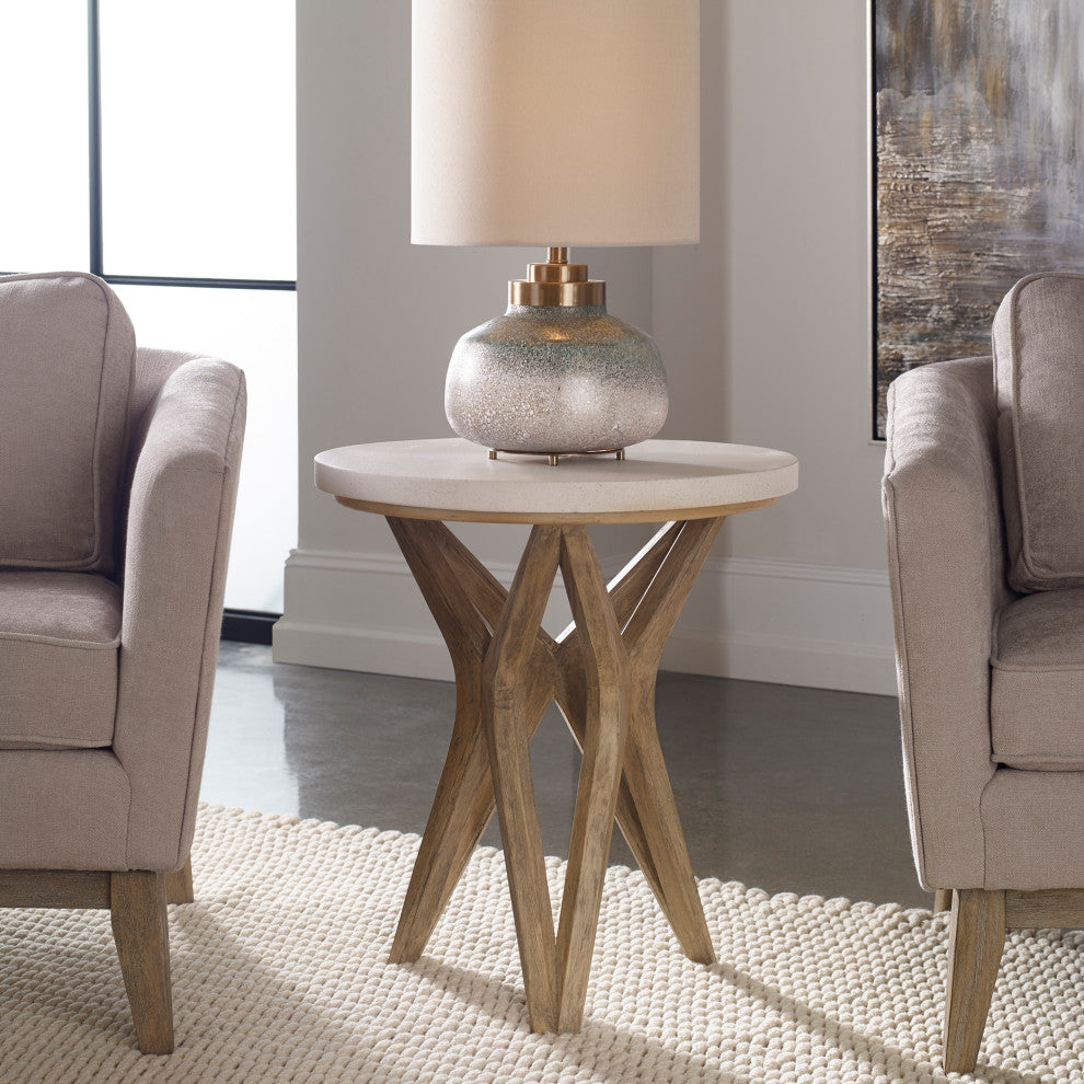 Uttermost - 25437 - Accent Table - Marnie - Mixed Woods With An Natural Ivory