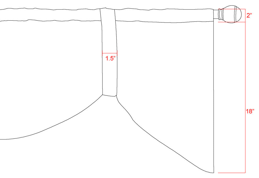 Ogee Kitchen Tier 3 Piece Curtain Set, White, Valance 56"x20" and 2 Piece Curtai
