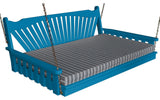 Pine Fanback Swingbed, Caribbean Blue, 6 Foot