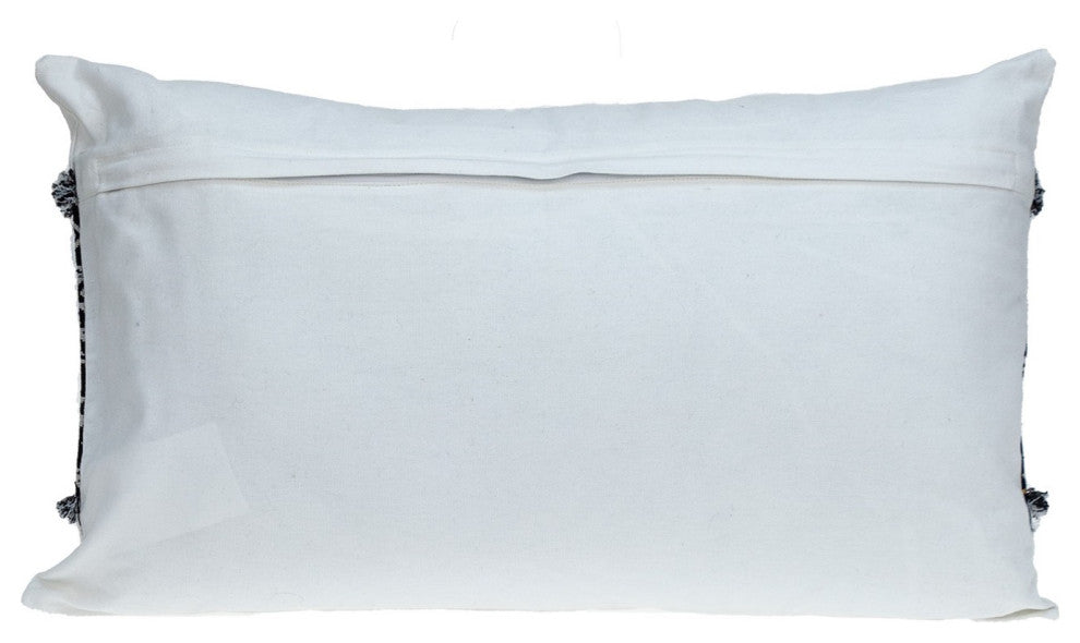 Black and White Patched Throw Pillow