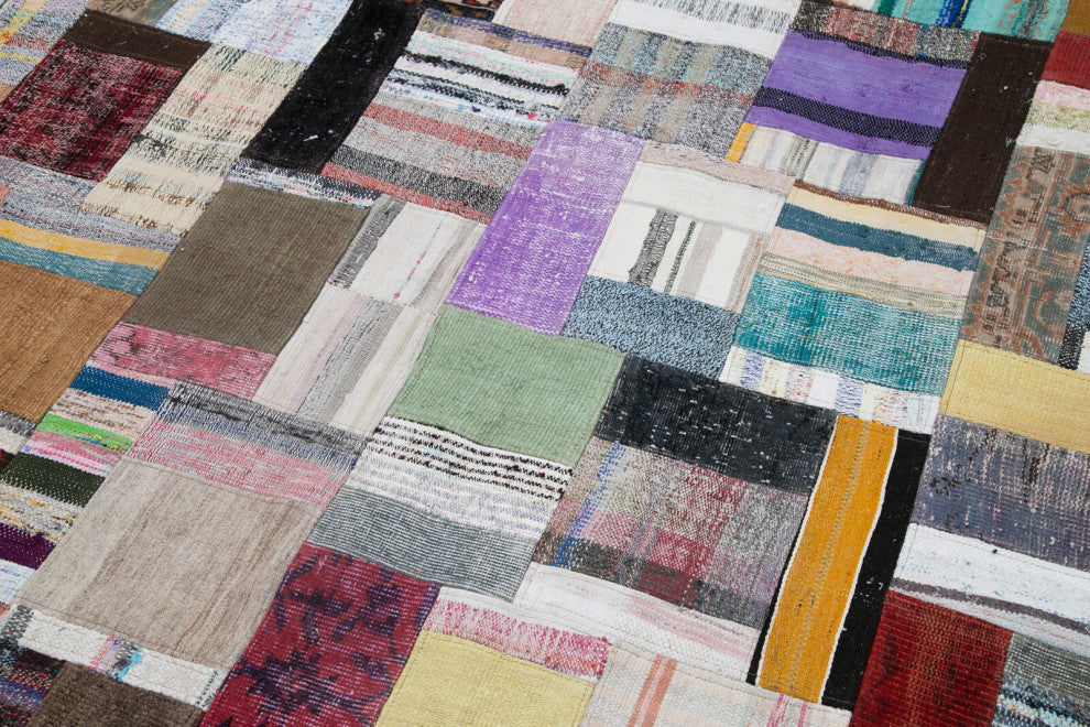Rug N Carpet - Handmade Anatolian 8' 1'' x 10' 0'' Rustic Patchwork Kilim Rug