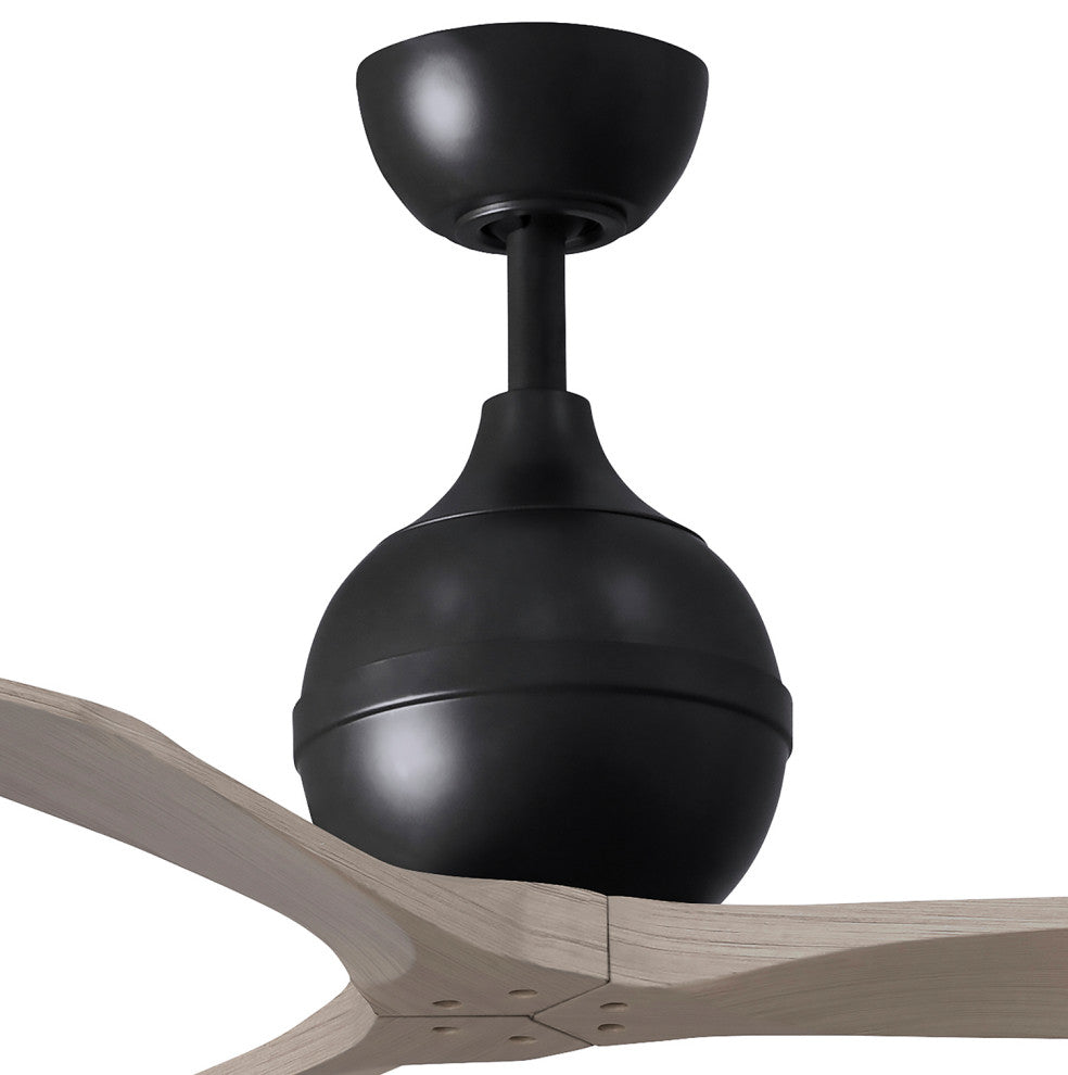 Irene-3 Paddle Fan, Matte Black, 42", Gray Ash Blades