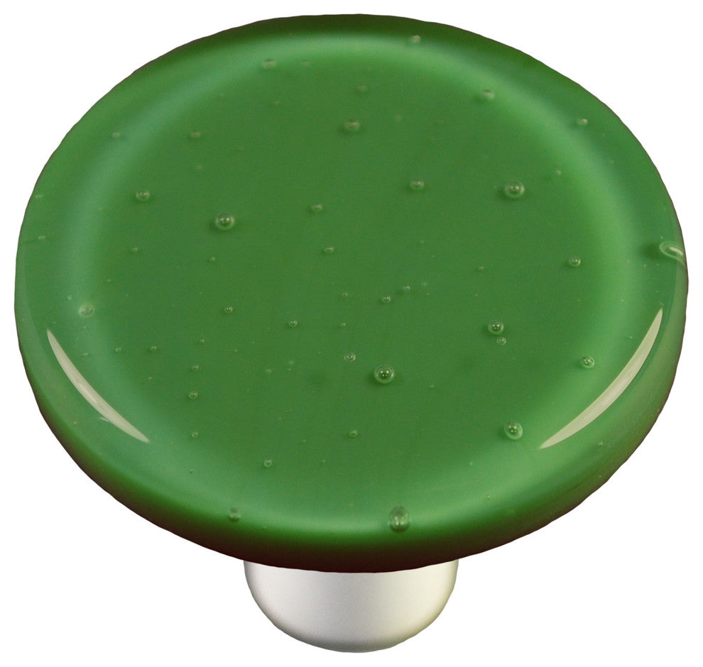 Dark Forest Green Knob Round, Black Post